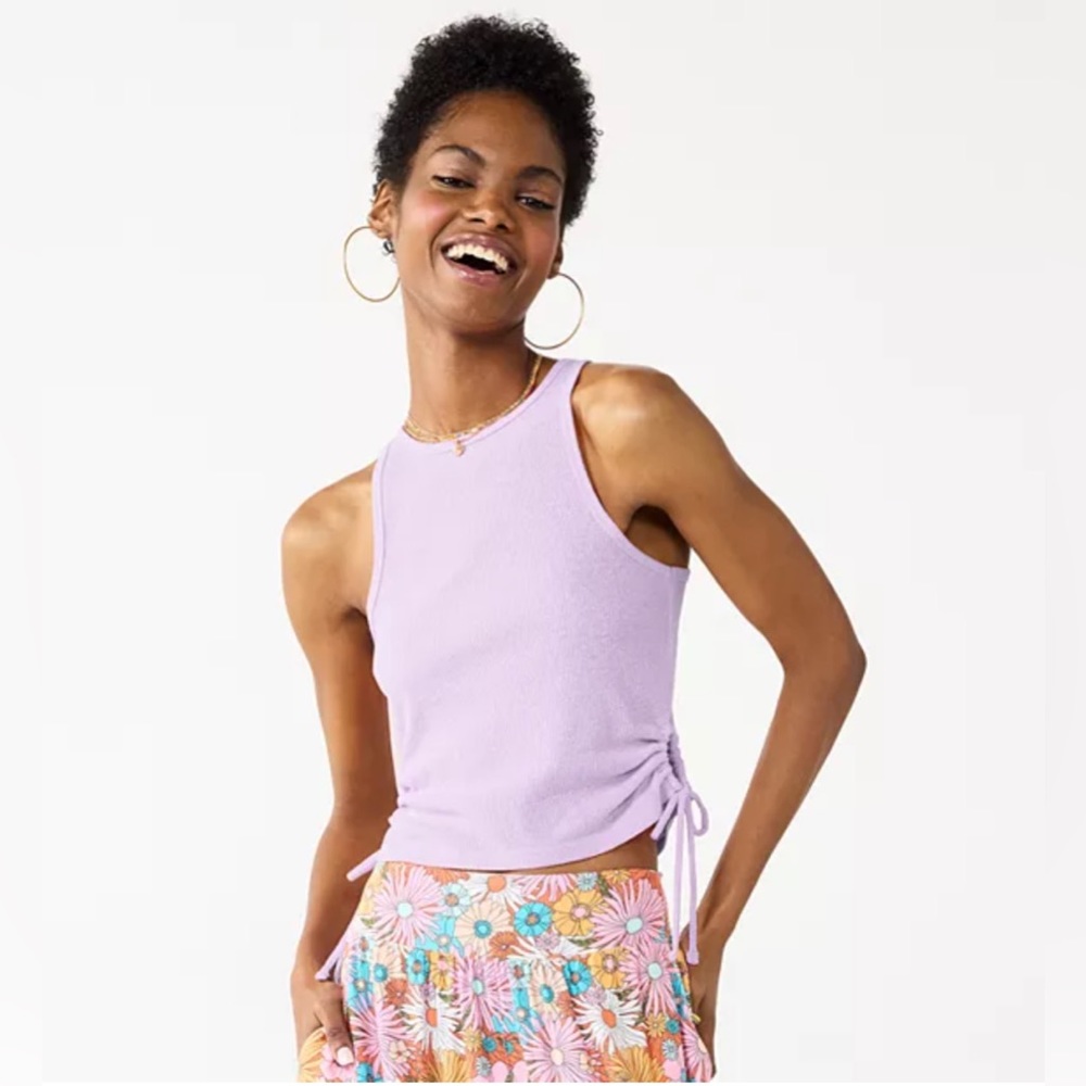 (M) SO lavender crewneck crop top